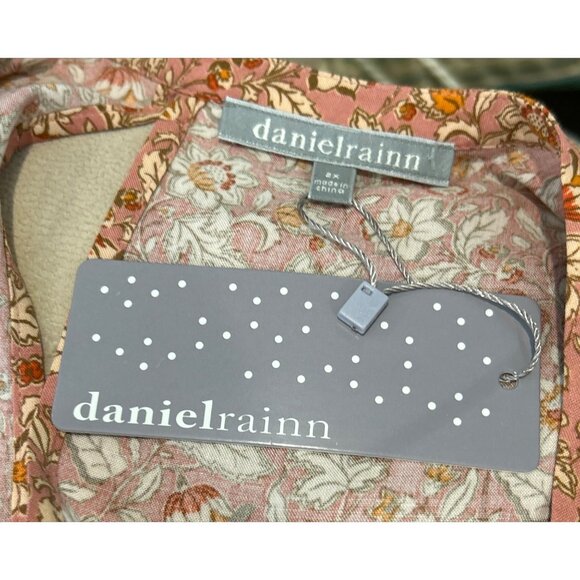 Daniel Rainn Women's Floral Print Tie Front Sleeveless Blouse Coral Size 2X NWT - Picture 4 of 4